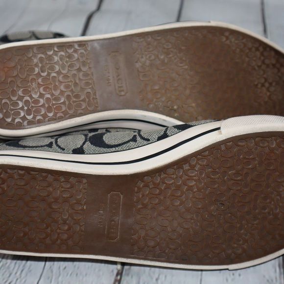 Coach Bonney Gray/Black and Striped High Top Sneakers Women's Size 9.5 - Picture 5 of 8